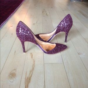 Badgley Mischka Garnet Red Daisy Pumps